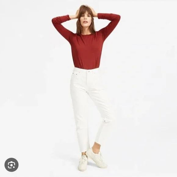 Everlane 90s Cheeky Jean Bone White - Button Fly, Cropped - Picture 2 of 4
